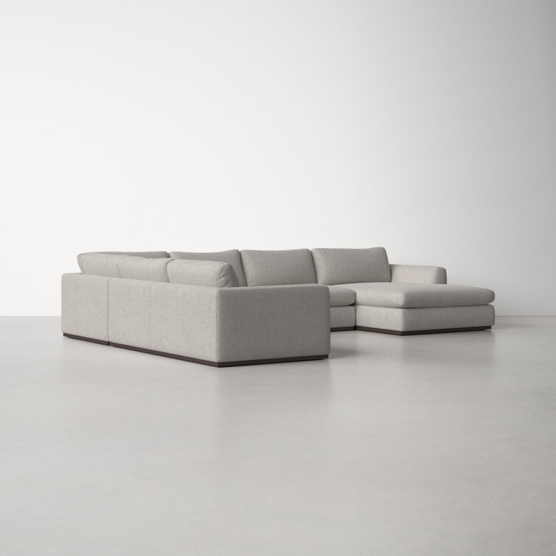 Wexford Upholstered U-Shaped Sectional, Left Hand Facing, Aldred Silver Polyester Blend