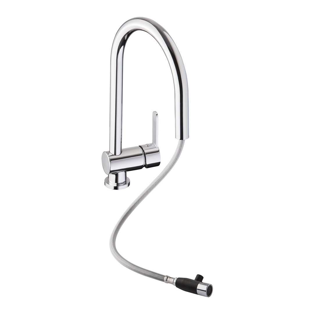 Abode Czar Single Lever Pull Out Kitchen Tap (Chrome). - Image 2