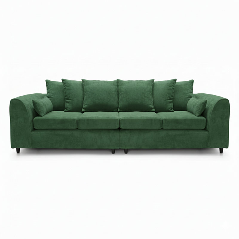 4 Seater Chenille Sofa, Green