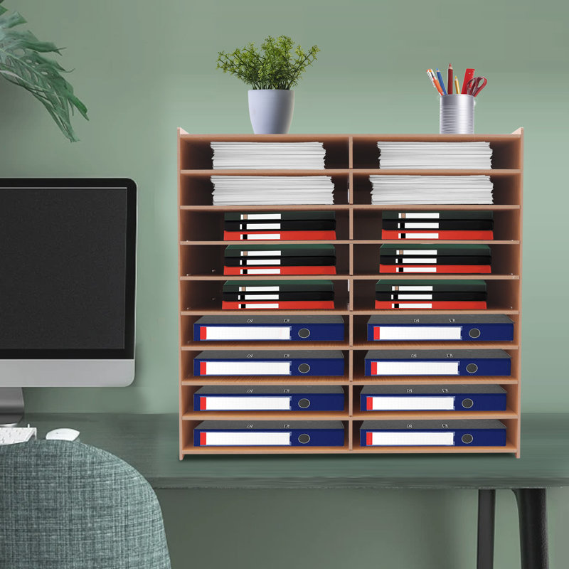 Jeckson 18-Grid Oak File Organizer, Brown