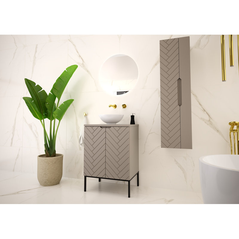 Rigdel Washbasin Cabinet 60, Brown/Black
