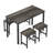 Marielle 4 - Person Four Leg Dining Set-993850042-993850043