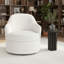 Fauteuil baquet de rangement pivotant à 360 ° blanc, style rembourré pour le salon - élégant et pratique