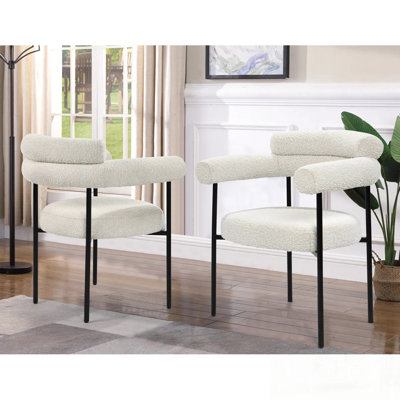 Ensemble de 2 chaises de salle à manger en tissu Boucle