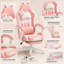 Fauteuil de jeu de course mignon et durable, fauteuil de jeu en similicuir avec repose-pieds, appui-tête et soutien lombaire