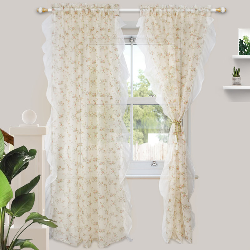 Bellana Sheer Curtain Pair, 52" W x 63" L