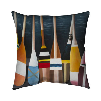 Colorful Paddles - Coastal Poly Twill Throw for Home Decor