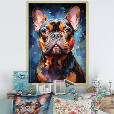 Bulldog audacieux sur toile