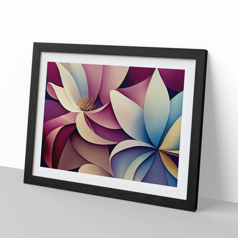 Ultimate Modern Flowers Abstract - Framed Print, Black Framed, 46cm H x 64cm W x 2cm D