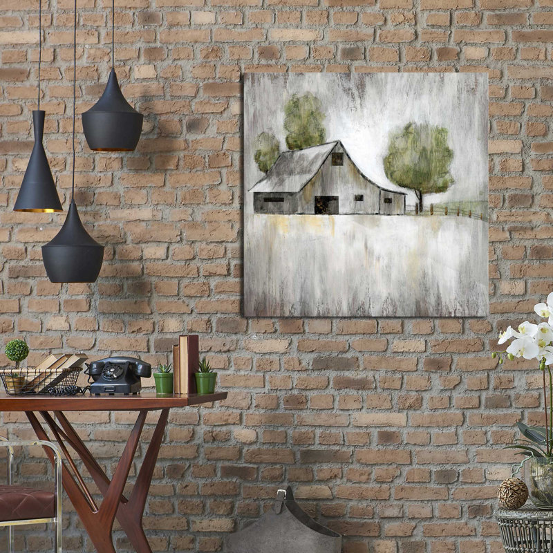 «Weathered Barn», reproduction de peinture acrylique, H 28 po x l 28 po x P 1,5 po, Toile tendue