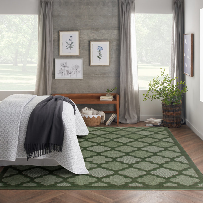 Miyari Geometric Indoor / Outdoor Rug, Rectangle 8' x 10'