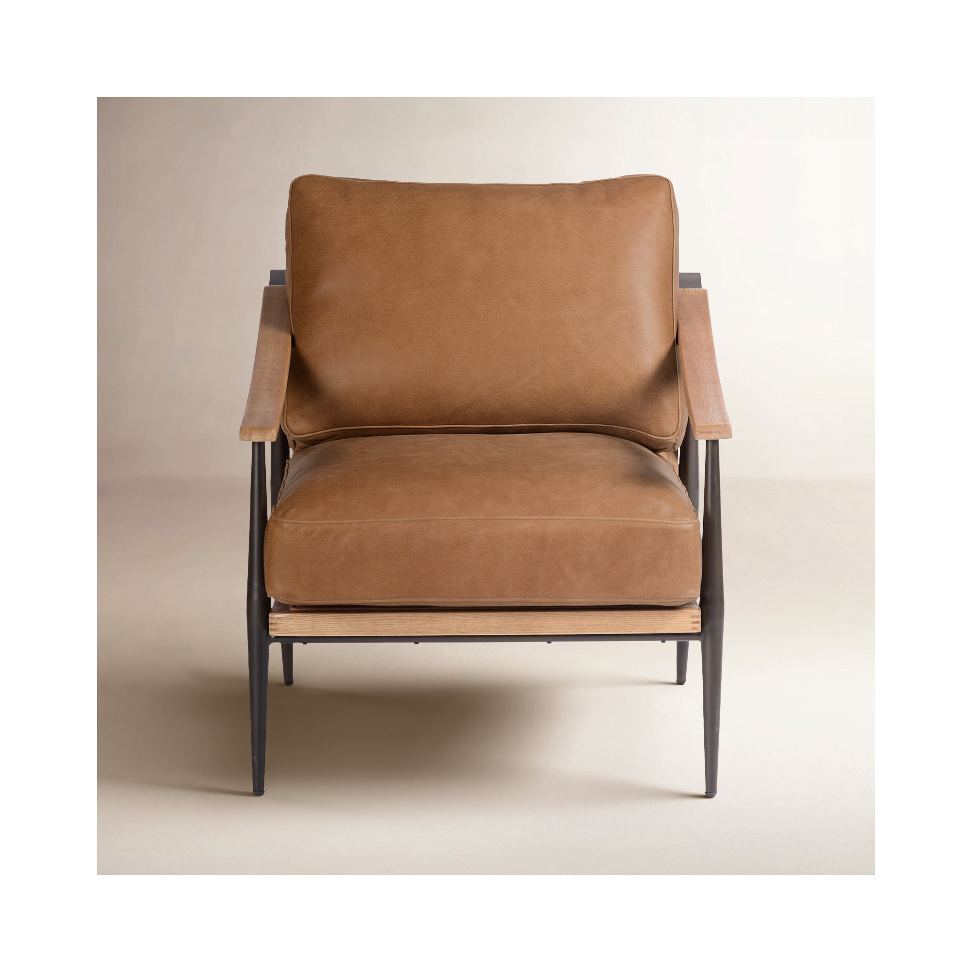 Paralimni Club Armchair, Palermo Cognac Genuine Leather