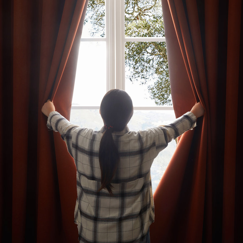 Linen Blend Blackout Curtain Panel Pair, 168cm Width x 183cm Drop, Rust