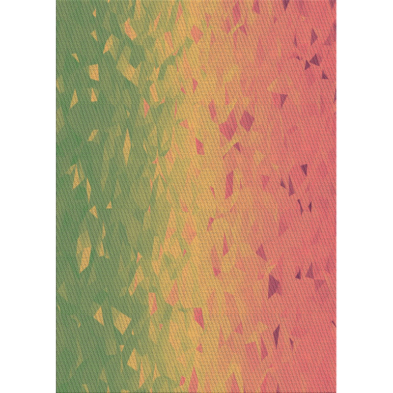 Vert abstrait/jaune/Tapis décoratif rose, Rectangle 8 pi x 12 pi