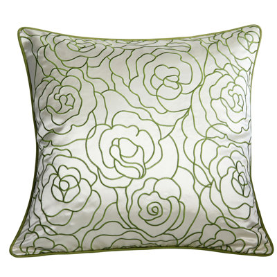 Embroidered Silk Trhow Pillow Cover