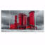 Ensemble de salon mural rouge et gris-387398116