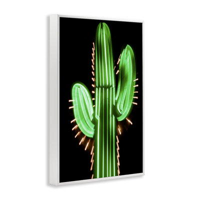 Neon Lights Cactus Framed Giclee Art by Danita Delimont