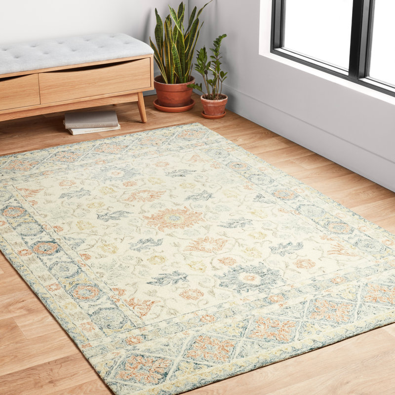 Mcclelland Hand Hooked Wool Oriental Indoor Rug, Rectangle 9'3" x 13'