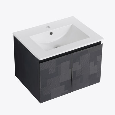 Meuble-lavabo mural 24 po avec lavabo en céramique