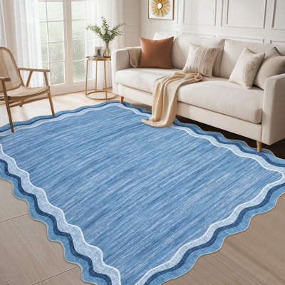 Tapis festonné Tapis de salon moderne Tapis modernes Tapis antidérapants lavables à la machine pour chambre à coucher