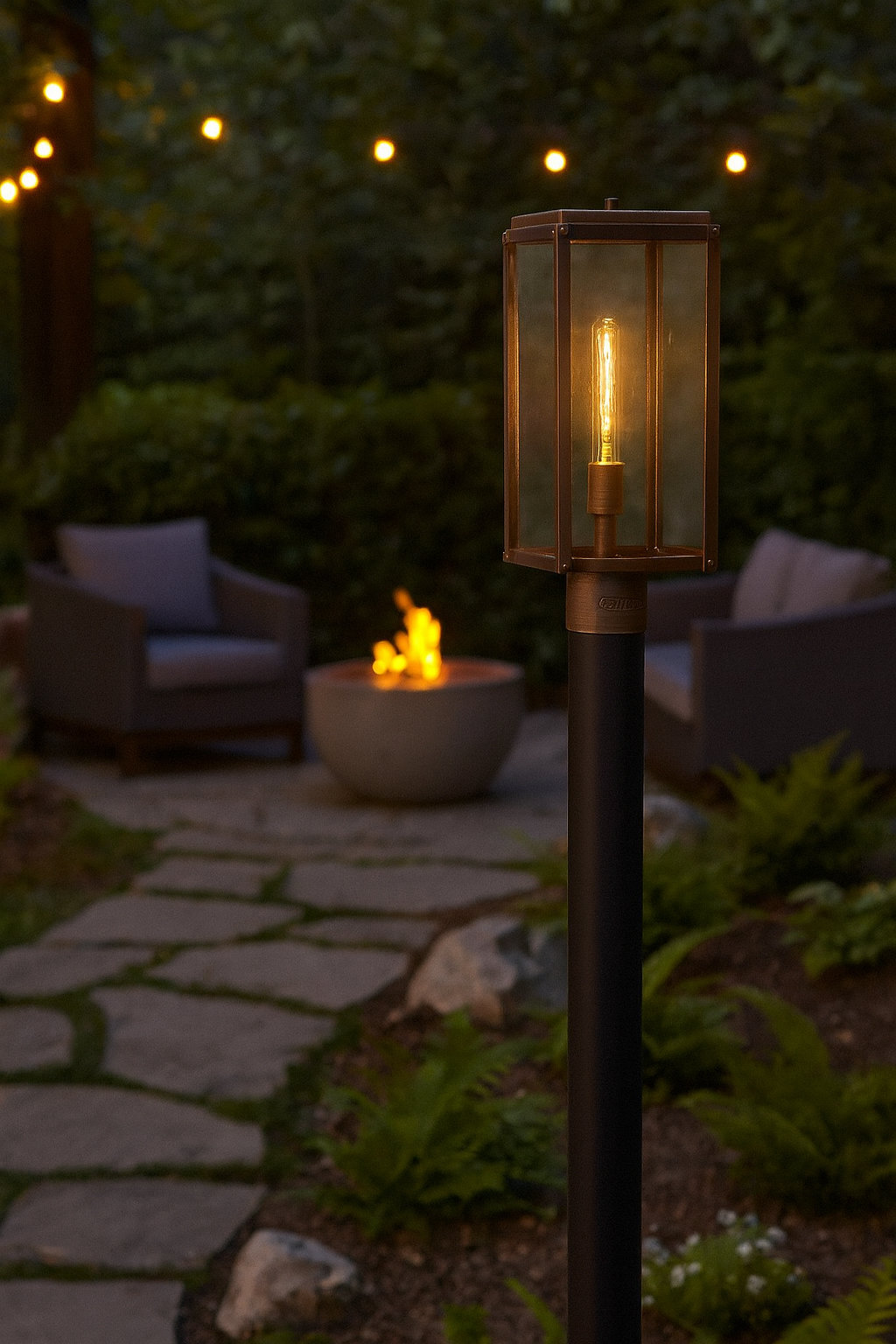 Caliana Transparent Outdoor Lantern Head, Burnished Bronze, 19.25" H x 8.75" W x 8.75" D