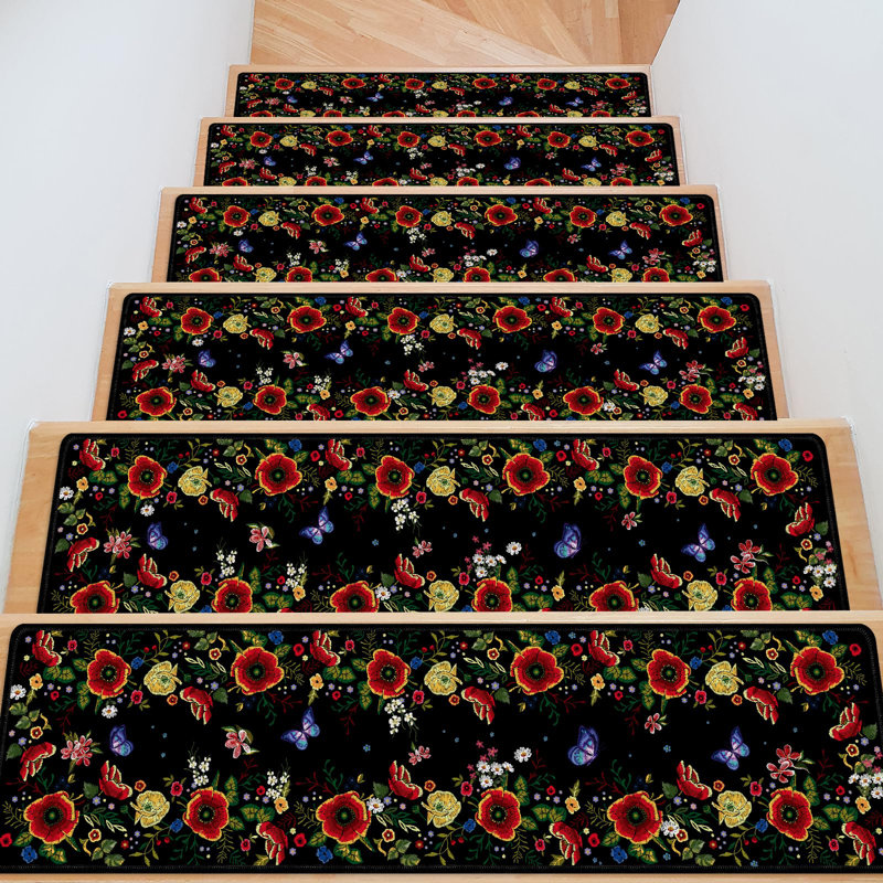 Tapis d'escalier antidérapant 8 po x 30 po, paquet de 15 marches pour fleurs