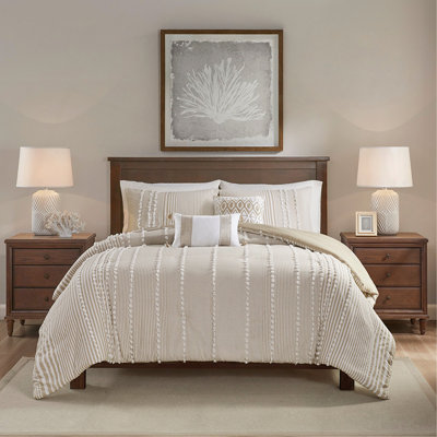 Ensemble de housse de couette pour lit double / grand en coton 3 pièces