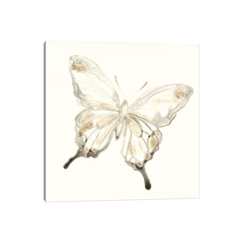 Sepia Butterfly Impressions IV by June Erica Vess - Wrapped Canvas Gallery-Wrapped Canvas Giclée, 93.98cm H x 93.98cm W