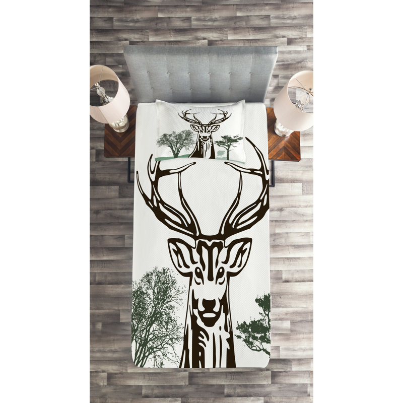 Rustic Polyester Coverlet, Twin Bedspread + 1 Sham