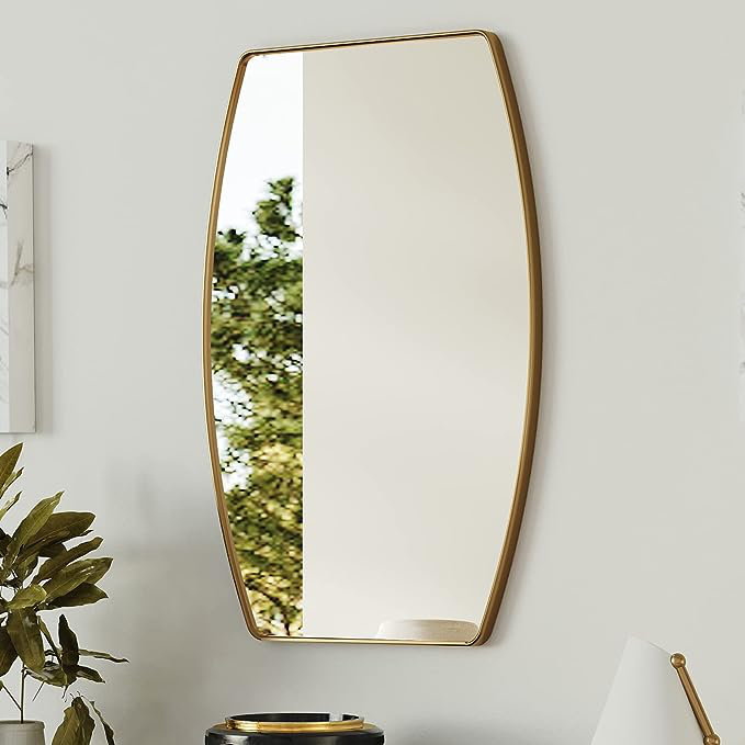 Atle Metal Wall Mirror, Gold, 27" x 18"