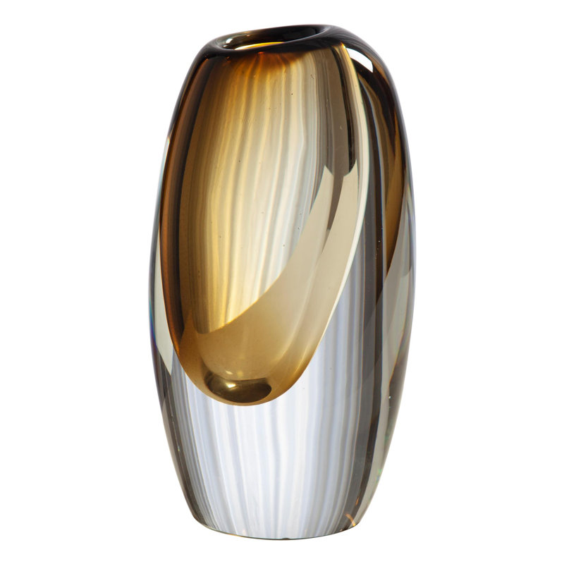 Offset Vase-Moss Green-Lg, 10.5" H x 6" W x 4.5" D
