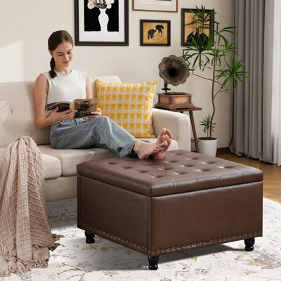 Arshi 30'' Tufted Square Storage Ottoman