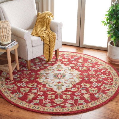 Jaxson Blossom Hand Tufted Wool Cotton Floral Rug in Beige/Red