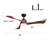 Brown Ceiling Fan With Solid Wood Blades, Led Light And App Control