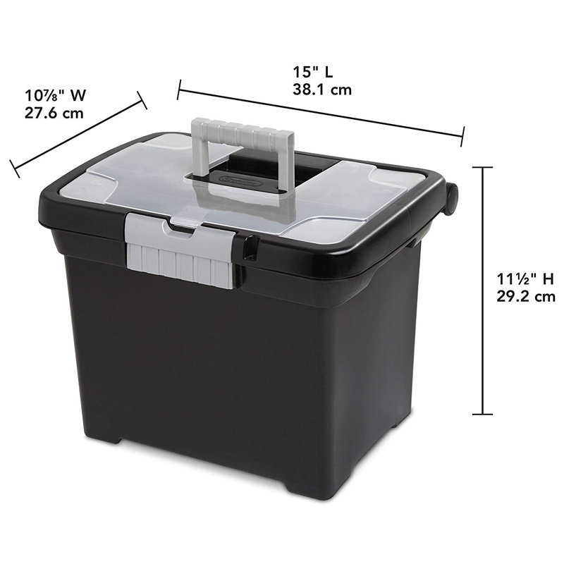 Portable Lockable File Plastic Box Set