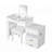 3-in-1 Makeup Vanity Desk with Flip-Top Mirror, LED Lighting, Adjustable Length & Ample Drawers - Stylish Multi-Functional Dressing Table for Home-1885363595