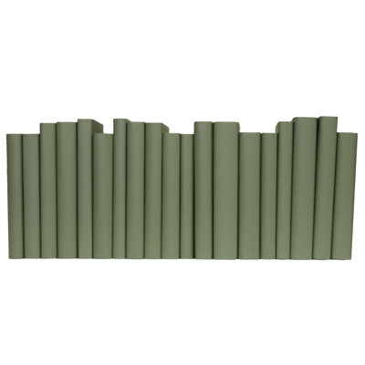 Decorative Books - Spanish Moss Paper Wrapped Books - Green Books By The Foot
