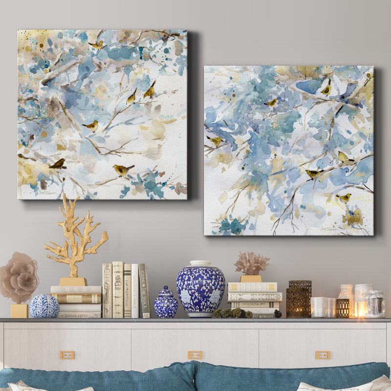 «Topaz Spring I», ensemble de 2 peintures sur toiles, H 32 po x l 64 po x P 1 po, Toile tendue