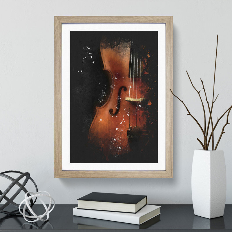 Cello - Framed Print, 63cm H x 45cm W x 2cm D, Oak Framed