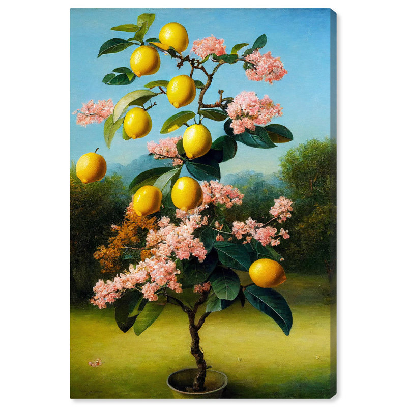 "Citrus In Bloom", art mural sur le thème du citron par Art Remedy, Toile tendue, H 24 po x l 16 po