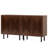Set Of 2 Dark Brown 59" Buffet Sideboard Cabinet With Adjustable Shelves & Storage For Living & Dining Room