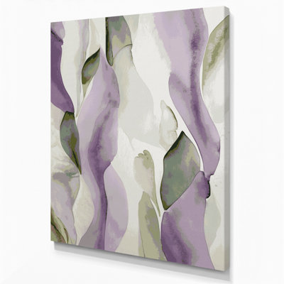 Abstrait aquarelle 23, art mural sur toile grise