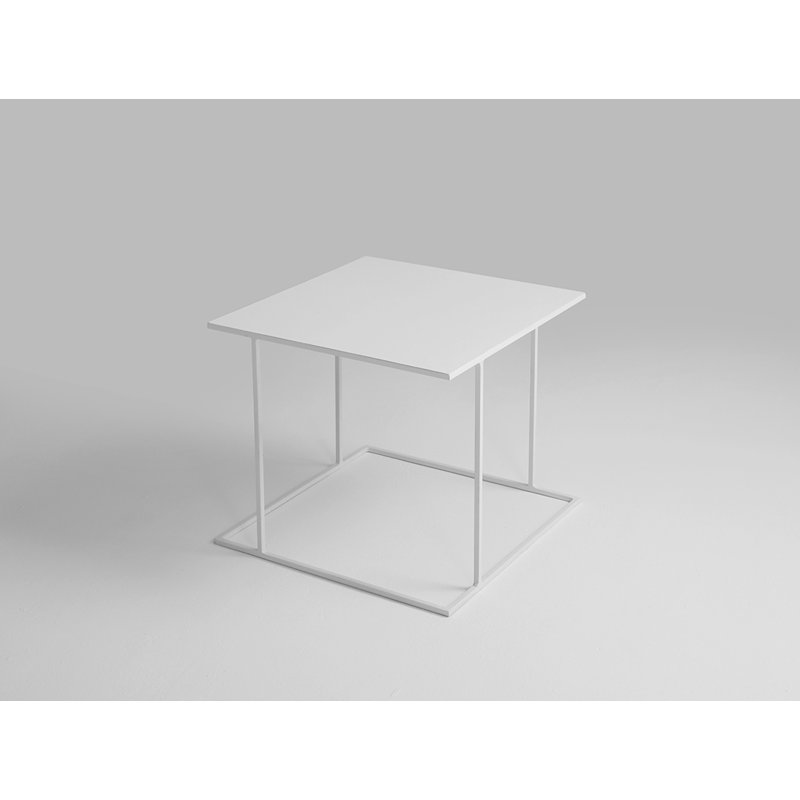 Prue Frame Coffee Table, White, H45 x L50 x W50cm