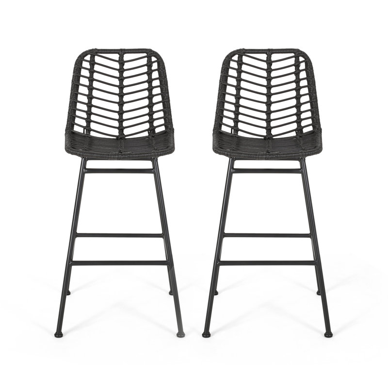 Paire d'extérieur moderne - Siège, structure en fer, siège d'une hauteur de 28,75 po, tabourets d'assemblage durables, requis