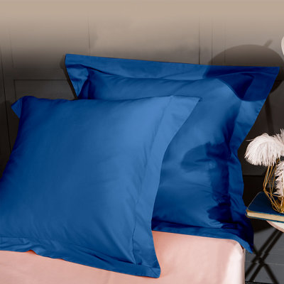 Luxury Ultra-Soft Satin Piped Pillowcases 2-Pack Reinforced Stitching Breathable Smooth 26x26 Hotel-Quality