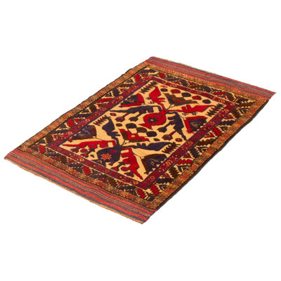 Tapis tadjik brun clair 2 pi 11 po x 4 pi 8 po