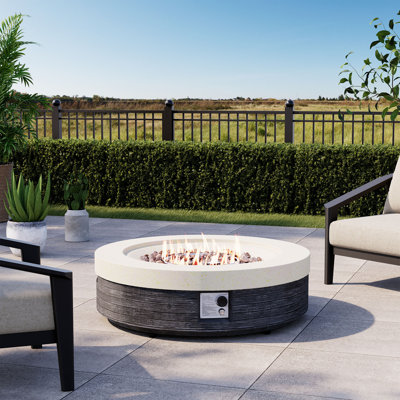 41" Round Concrete Propane Fire Pit Table
