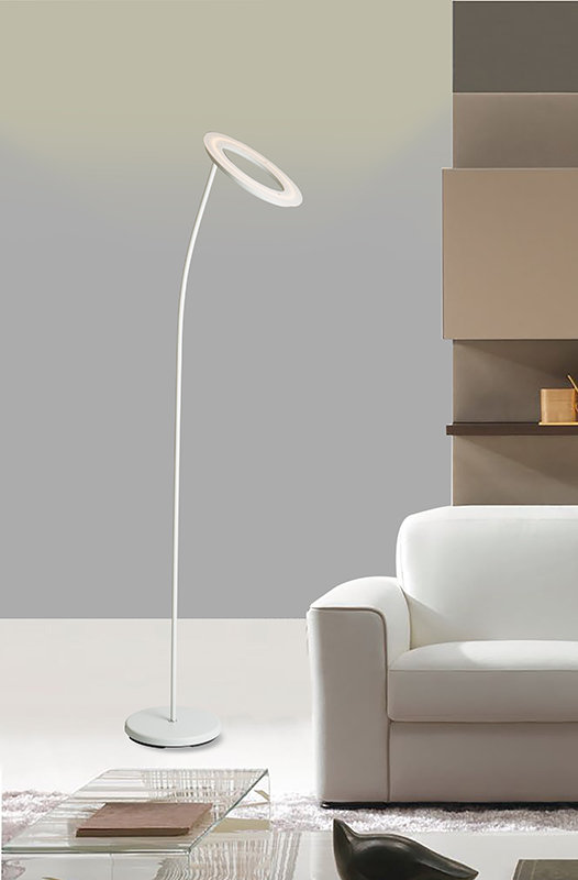 Ismail 73'' LED Torchiere Floor Lamp, Matte White