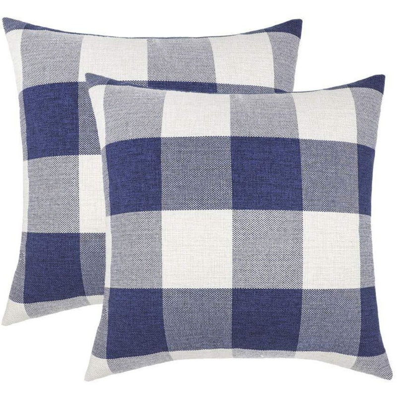 Housses de coussin Zulay Home, Bleu foncé/blanc
