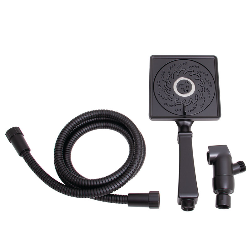 Rainier Exhilaration Multi Function Handheld Shower Head, Matte Black, 1.5 GPM